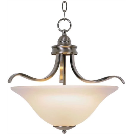 Monument 3-Light Brushed Nickel Pendant with Frosted Glass 617248